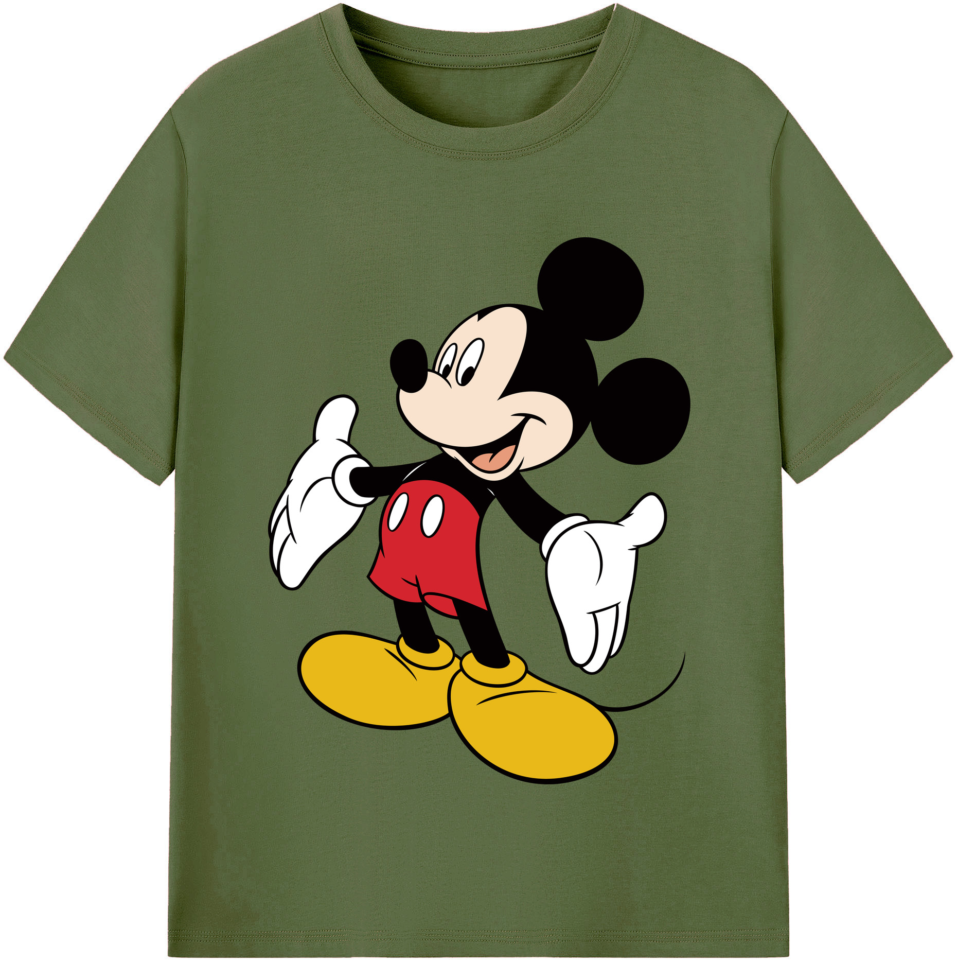 （画像用） ミッキーマウス Mickey Mouse 綿100％半袖Tシャツ（フロントプリント）
